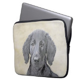 Flachbeschichtetes Retriever-Gemälde - Originale H Laptopschutzhülle (Vorderseite Links)
