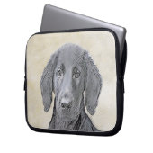 Flachbeschichtetes Retriever-Gemälde - Originale H Laptopschutzhülle (Vorderseite Links)