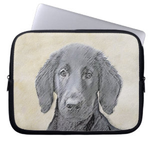 Flachbeschichtetes Retriever-Gemälde - Originale H Laptopschutzhülle