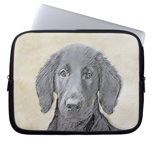 Flachbeschichtetes Retriever-Gemälde - Originale H Laptopschutzhülle (Vorderseite)