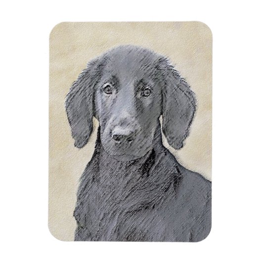Flachbeschichtetes Retriever-Gemälde - Originale H Magnet (Vertikal)