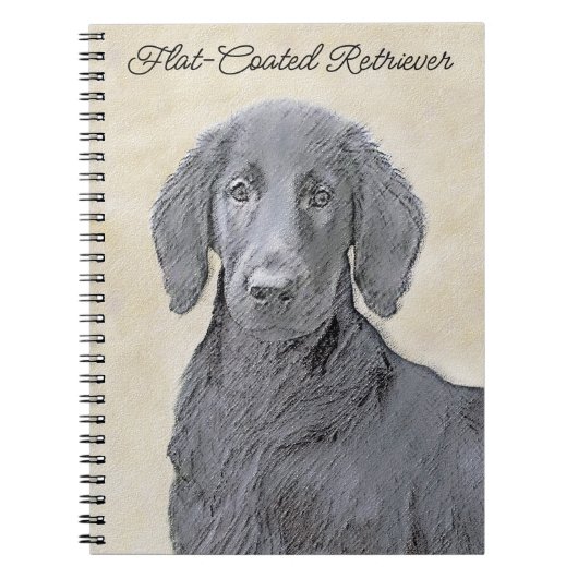 Flachbeschichtetes Retriever-Gemälde - Originale H Notizblock (Vorderseite)