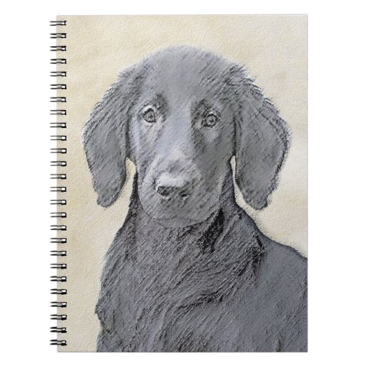 Flachbeschichtetes Retriever-Gemälde - Originale H Notizblock (Vorderseite)