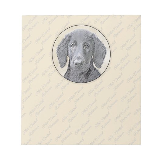 Flachbeschichtetes Retriever-Gemälde - Originale H Notizblock (Vorderseite)