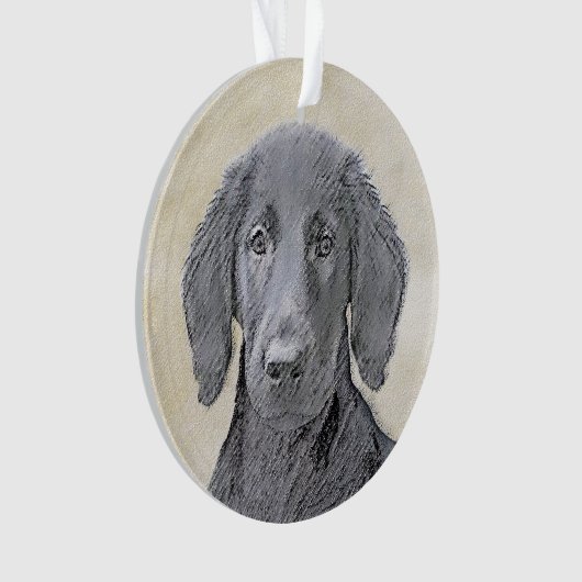Flachbeschichtetes Retriever-Gemälde - Originale H Ornament (Vorderseite)