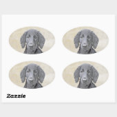 Flachbeschichtetes Retriever-Gemälde - Originale H Ovaler Aufkleber (Blatt)