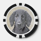 Flachbeschichtetes Retriever-Gemälde - Originale H Pokerchips (Vorderseite)
