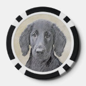 Flachbeschichtetes Retriever-Gemälde - Originale H Pokerchips (Rückseite)