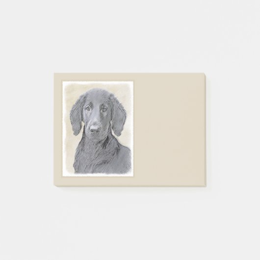 Flachbeschichtetes Retriever-Gemälde - Originale H Post-it Klebezettel (Vorderseite)