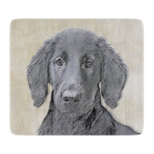 Flachbeschichtetes Retriever-Gemälde - Originale H Schneidebrett (Vorderseite)