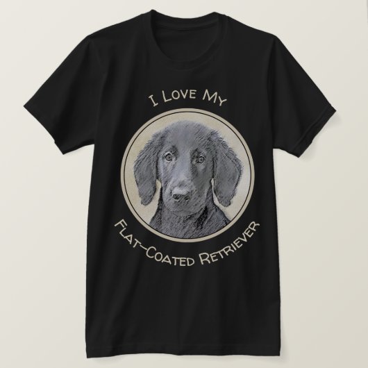 Flachbeschichtetes Retriever-Gemälde - Originale H T-Shirt (Design vorne)