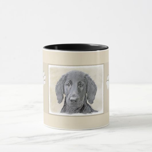 Flachbeschichtetes Retriever-Gemälde - Originale H Tasse (Zentrum)