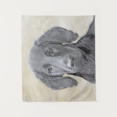 Flachbeschichtetes Retriever-Gemälde - Originale H Wandteppich (Vorderseite)