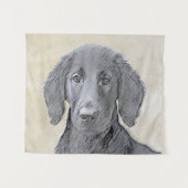 Flachbeschichtetes Retriever-Gemälde - Originale H Wandteppich (Vorderseite (Horizontal))