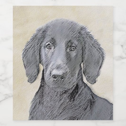 Flachbeschichtetes Retriever-Gemälde - Originale H Weinetikett (Einzelnes Label)