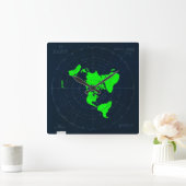 Flachbild-Earth-Map-Festplattenuhr Quadratische Wanduhr (Zuhause)