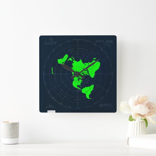 Flachbild-Earth-Map-Festplattenuhr Quadratische Wanduhr (Zuhause)