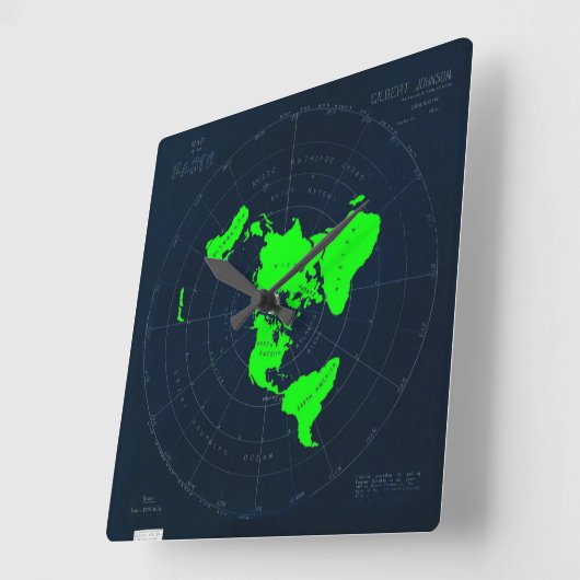 Flachbild-Earth-Map-Festplattenuhr Quadratische Wanduhr (Winkel)