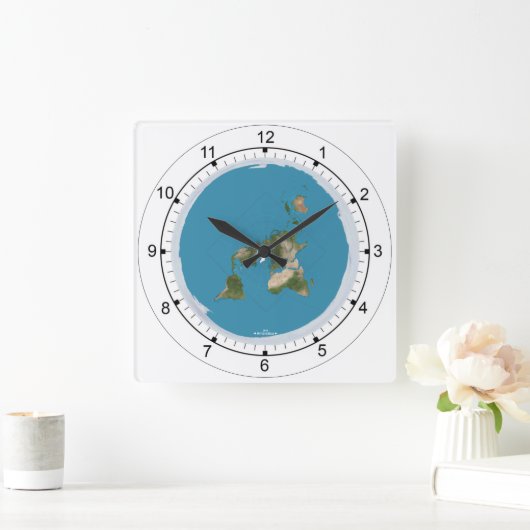 Flachbild-Earth-Map-Festplattenuhr Quadratische Wanduhr (Zuhause)