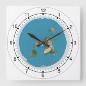 Flachbild-Earth-Map-Festplattenuhr Quadratische Wanduhr (Vorderseite)