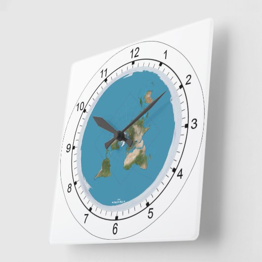 Flachbild-Earth-Map-Festplattenuhr Quadratische Wanduhr (Winkel)