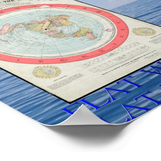Flachbild-Earth-Map-Poster Poster (Ecke)