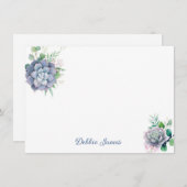 Flachbild-Note-Card-Succulents Mitteilungskarte (Vorne/Hinten)