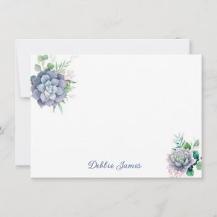 Flachbild-Note-Card-Succulents Mitteilungskarte