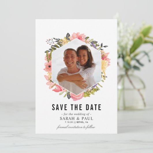 Flachbild-Save the Date-Karte Save The Date (Stehend Vorderseite)