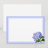 Flachbildkarte (Blue Hydrangea) Mitteilungskarte (Vorne/Hinten)