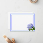 Flachbildkarte (Blue Hydrangea) Mitteilungskarte (Vorderseite/Rückseite Beispiel)