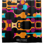 Flachbildkomposition zirkeln orange Abstraktes Mus Duschvorhang (Vorderseite)