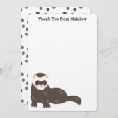 Flachbildschirm Brown Ferret Vielen Dank Karten (Vorne/Hinten)