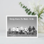 Flachbildschirm - Familie bedeutet die Welt für mi Dankeskarte (Stehend Vorderseite)