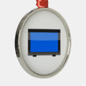 Flachbildschirm Fernsehen Silbernes Ornament (Rechts)