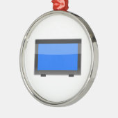 Flachbildschirm Fernsehen Silbernes Ornament (Links)