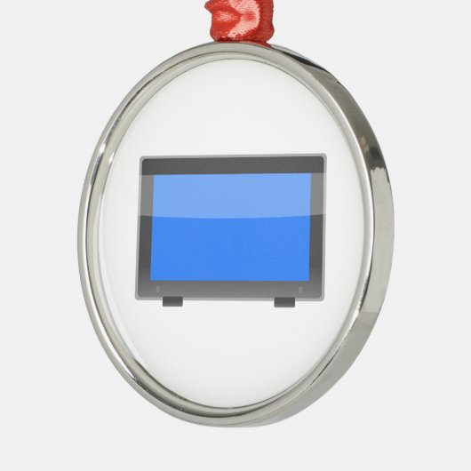 Flachbildschirm Fernsehen Silbernes Ornament (Links)