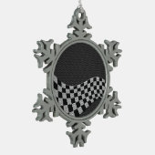 Flachbildschirm für Kohlenstofffaser Schneeflocken Zinn-Ornament (Links)