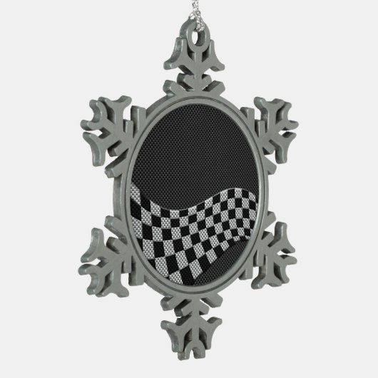 Flachbildschirm für Kohlenstofffaser Schneeflocken Zinn-Ornament (Links)