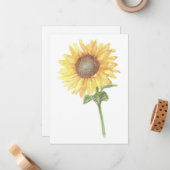 Flachbildschirm für Sonnenblumen Mitteilungskarte (Vorderseite/Rückseite Beispiel)