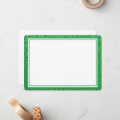 Flachbildschirm, grün, Glitzer, Rand Mitteilungskarte (Vorderseite/Rückseite Beispiel)