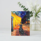 Flachbildschirm Retriever 1 - Terrassencafé Postkarte (Stehend Vorderseite)