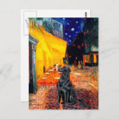 Flachbildschirm Retriever 1 - Terrassencafé Postkarte (Vorne/Hinten)