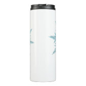 Flachbildschirm Retriever im Schneeflocken Thermosbecher (Rückseite)