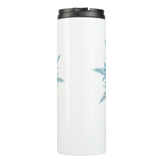 Flachbildschirm Retriever im Schneeflocken Thermosbecher (Rückseite)