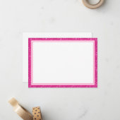 Flachbildschirm, rosa Glitzer, Rand Mitteilungskarte (Vorderseite/Rückseite Beispiel)