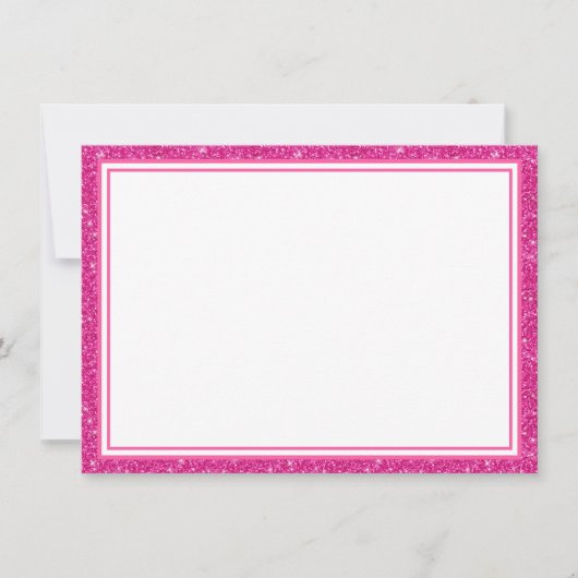 Flachbildschirm, rosa Glitzer, Rand Mitteilungskarte (Vorderseite)