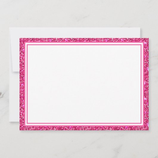 Flachbildschirm, rosa Glitzer, Rand Mitteilungskarte (Vorderseite)