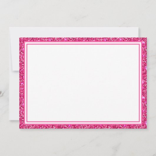 Flachbildschirm, rosa Glitzer, Rand Mitteilungskarte (Vorderseite)