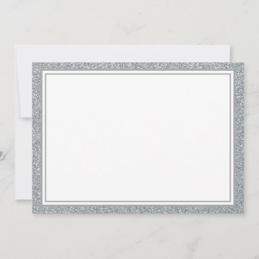 Flachbildschirm-Silver-Glitzer Mitteilungskarte (Vorderseite)